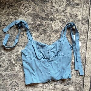 Marshalls Light Blue Tie-Shoulder Bustier Crop Top